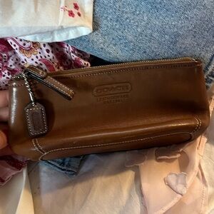 Leather Coach Pencil Case Utility Case